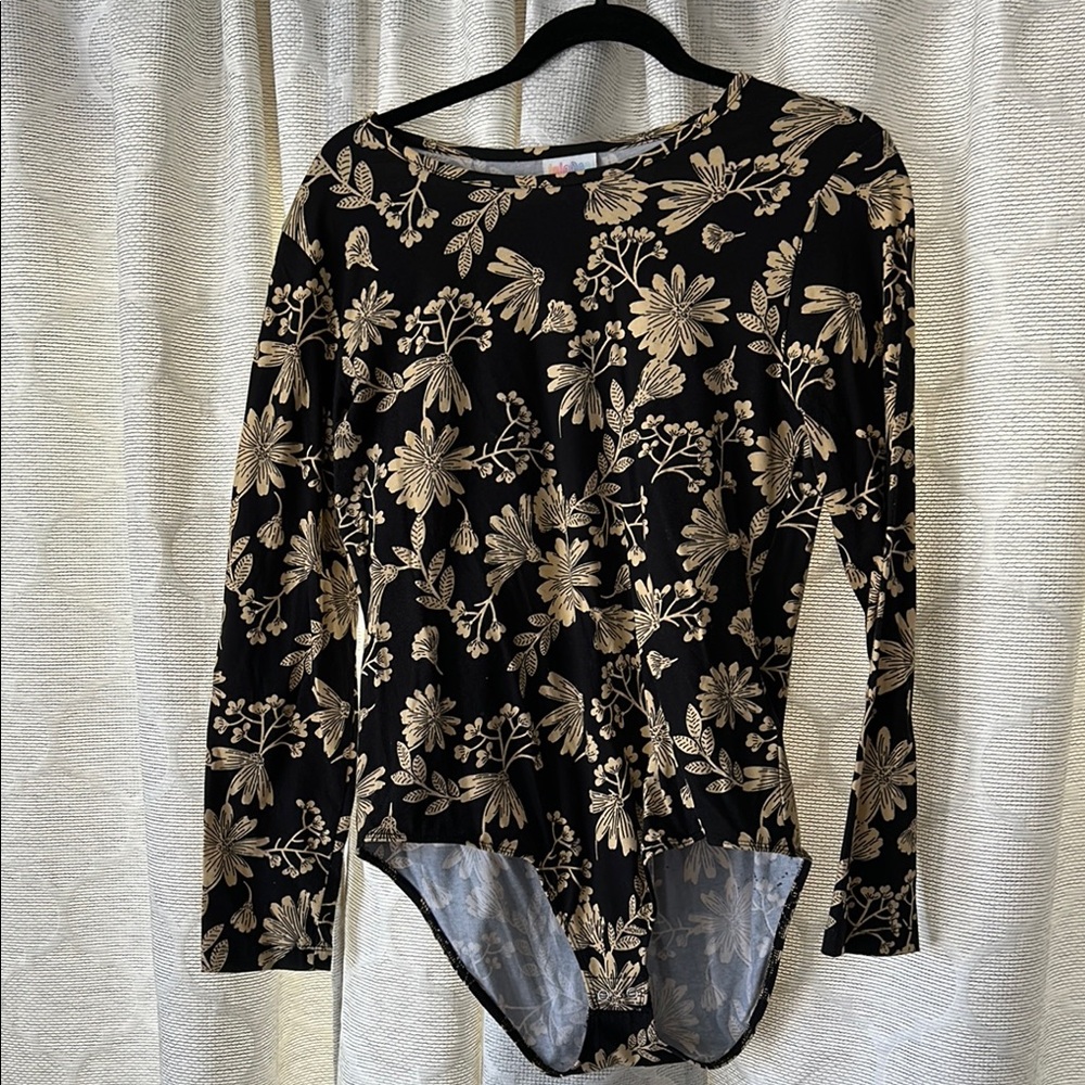 Floral Black and Gold Women's Top